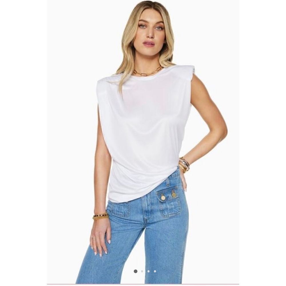 Ramy Brook Erica Ivory Padded Shoulder T NWT Size XXS